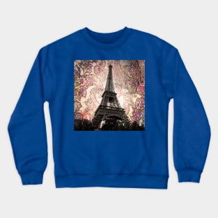 Floral Eiffel Tower in Paris, France Crewneck Sweatshirt